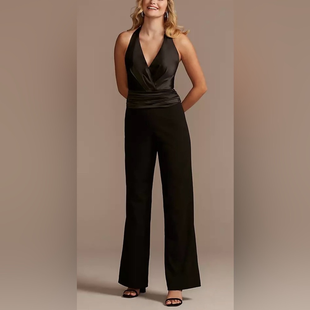 DB studio wide leg Jumpsuit with satin halter bodice size 4 #31